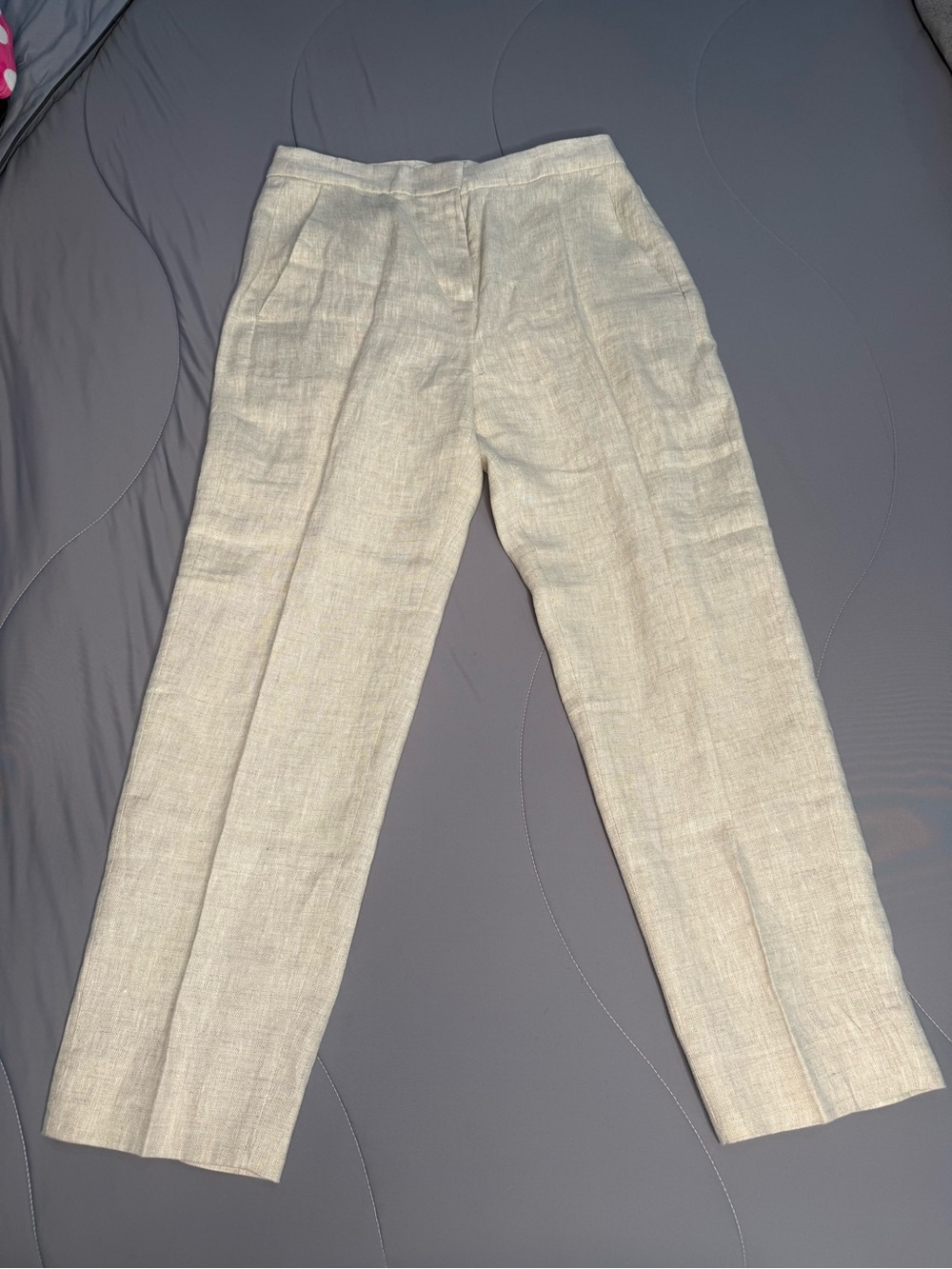 Banana Republic Classic Cream 100% Linen Trousers - Women
